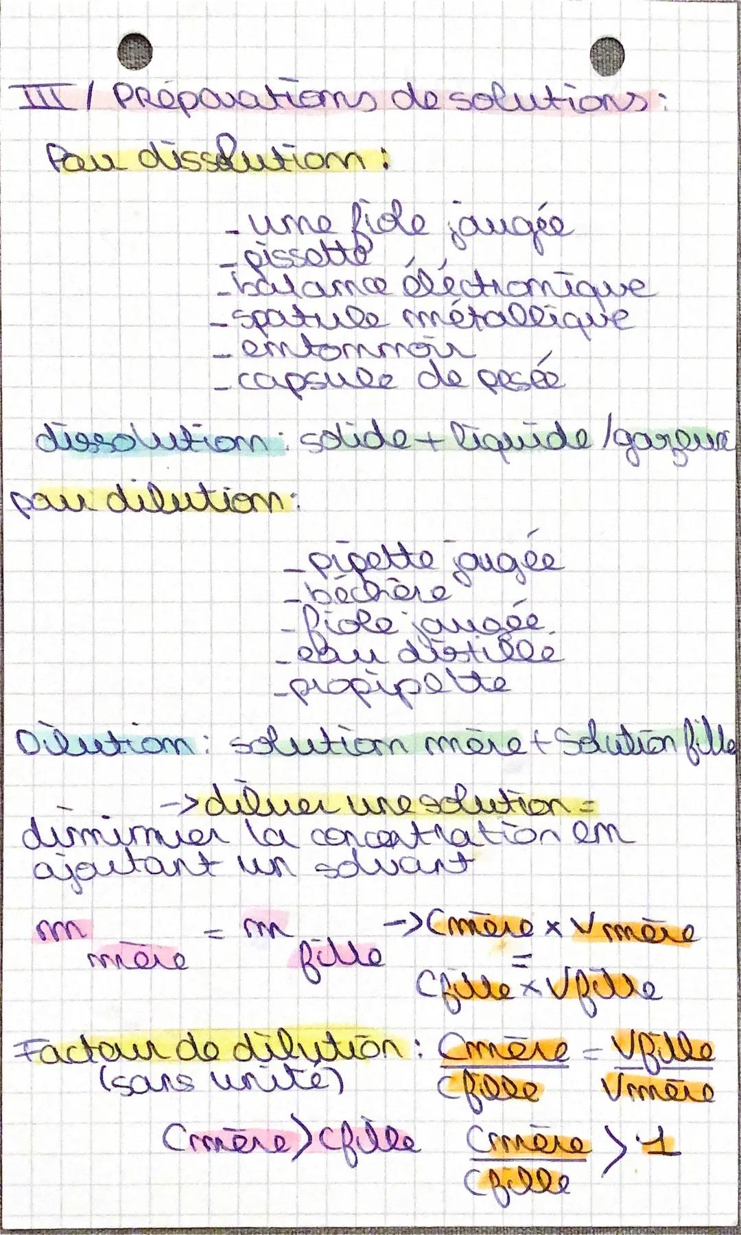 SOLUTIONS
aqueuses
I) solution : solvant + soluté
mélange hermogine
majoutaire
solvant espace
soluté: espèce mimoritaire
fromique au molecul