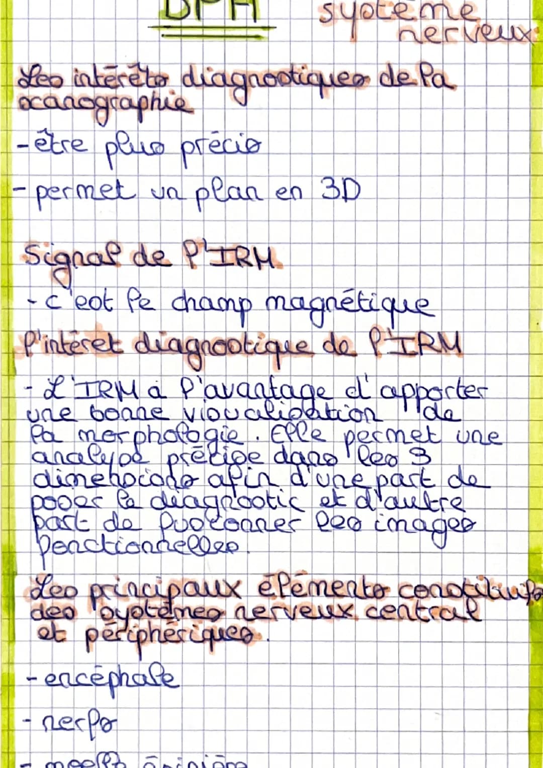 ### DLT
système nerveux
Comparer ocanographie et radio-
graphie.
| radiographie | scamographie |
| ----------- | ----------- |
| rayon x |