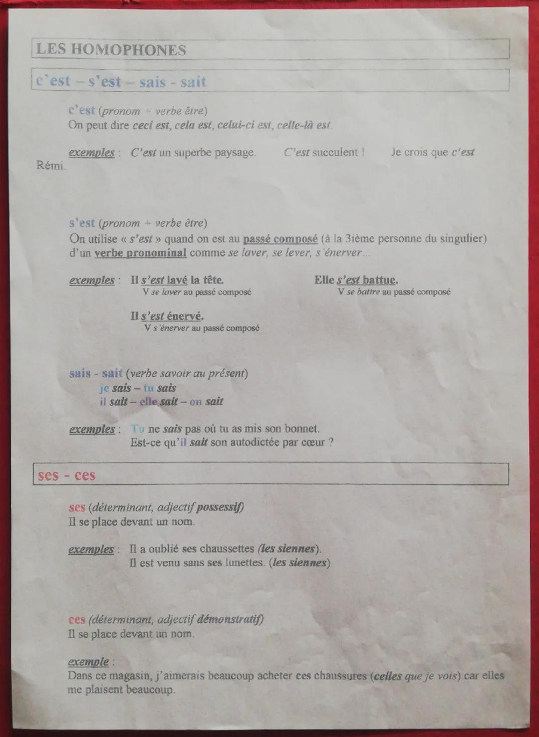 # LES HOMOPHONES
Petits rappels:
être au présent
je suis
tu es
il/elle/on est
nous sommes
vous êtes
ils/elles sont
au présent
j'ai
tu as