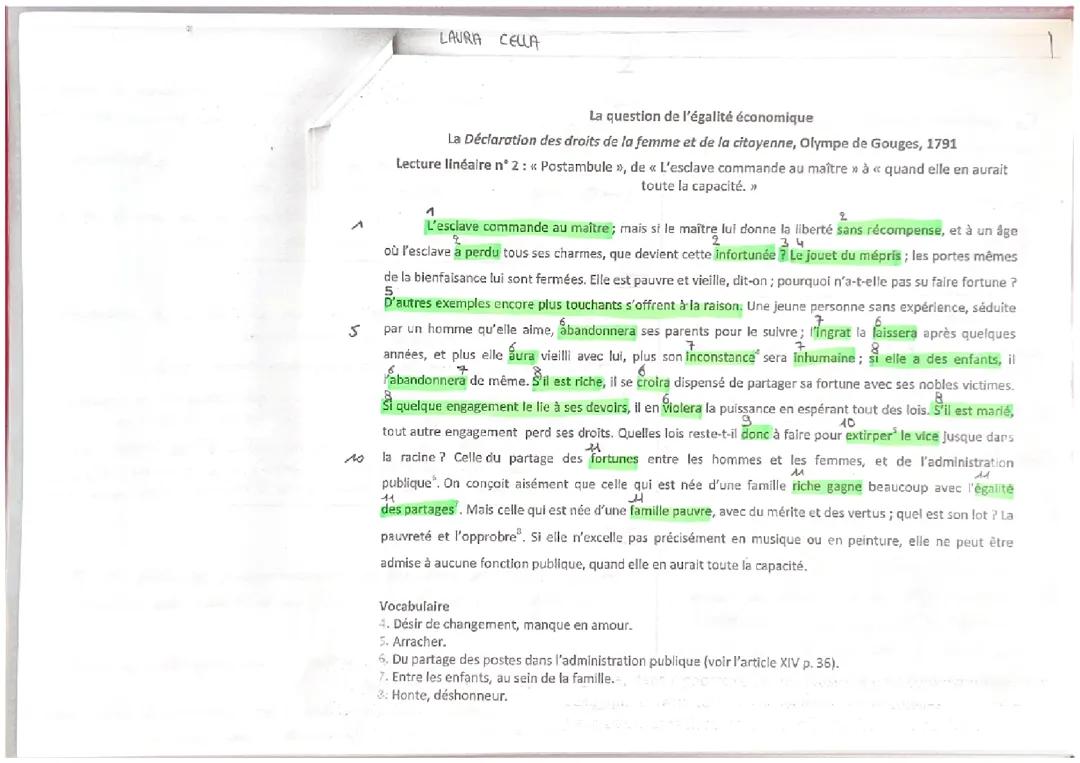 Analyse linéaire postambule odg