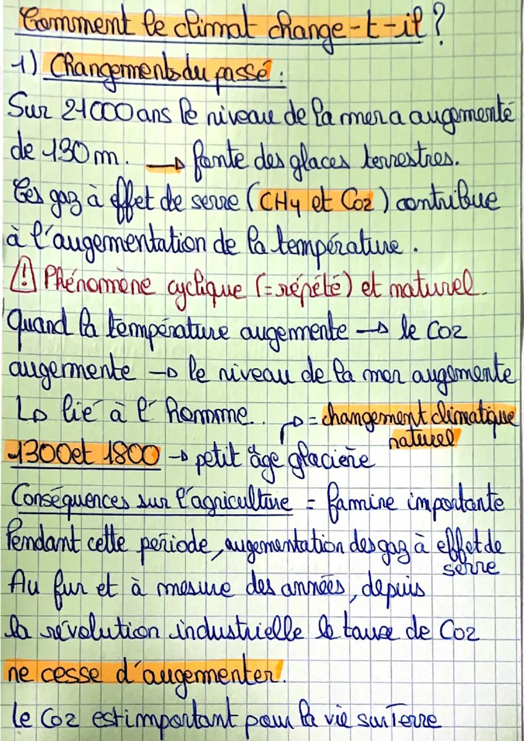 Comment be climat change-t-il?
4) Changements du passé
a
Sur 21000 ans le niveau de la mer a augementé
de 130m.
fante des glaces terrestres.