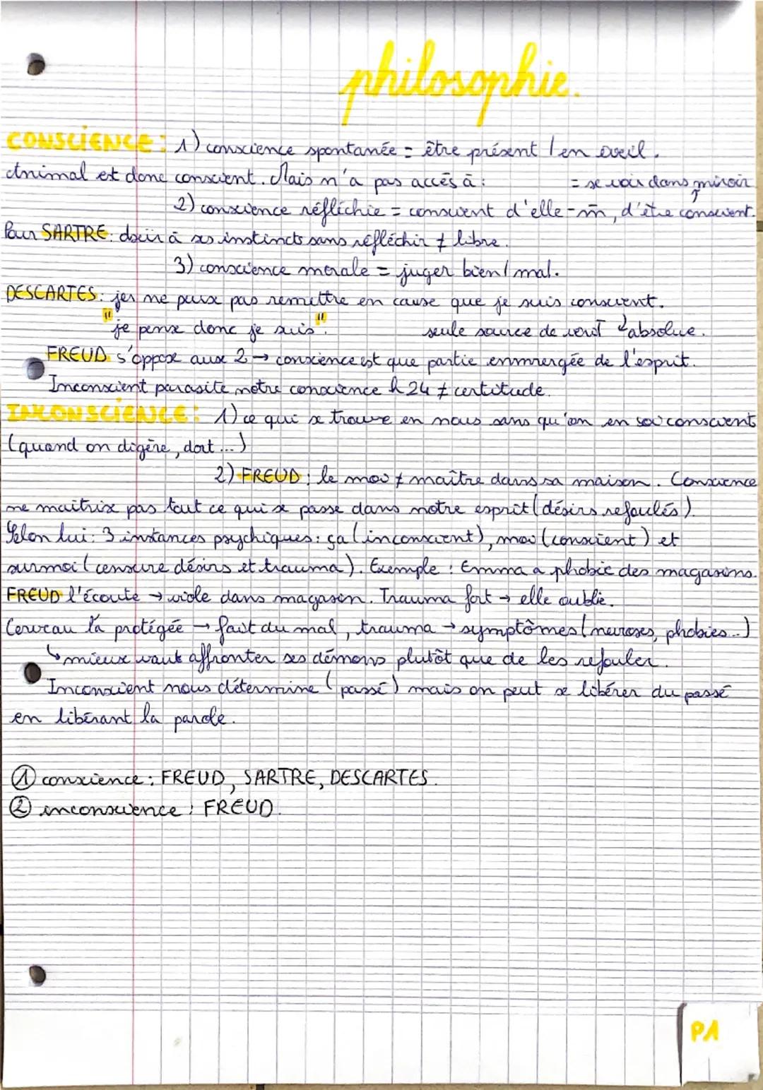 philosophie
CONSCIENCE) conscience spontanée : être présent I en evil.
Animal est done conscient. Mais n'a pas accès à
= se vai dans miroir