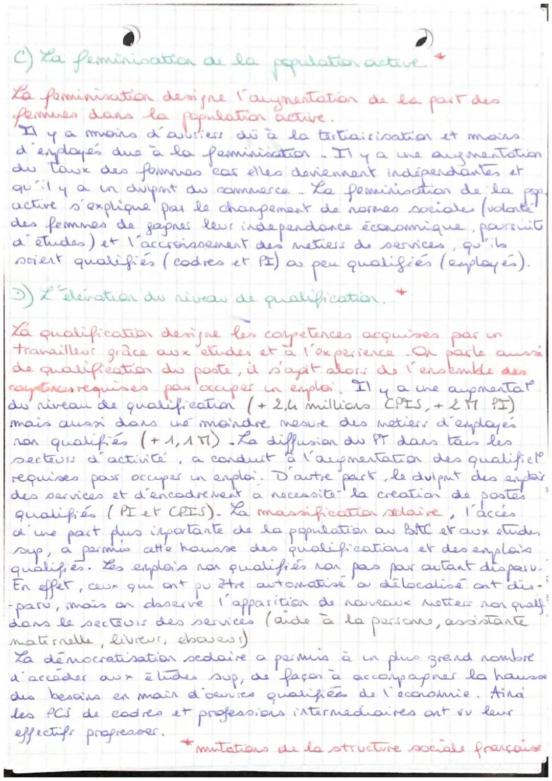 Chap 2.
7) Les facteurs de structuration et de hierarchisator
de l'espace social
S.E.S
La stratification sociale designe le fait que la
soci