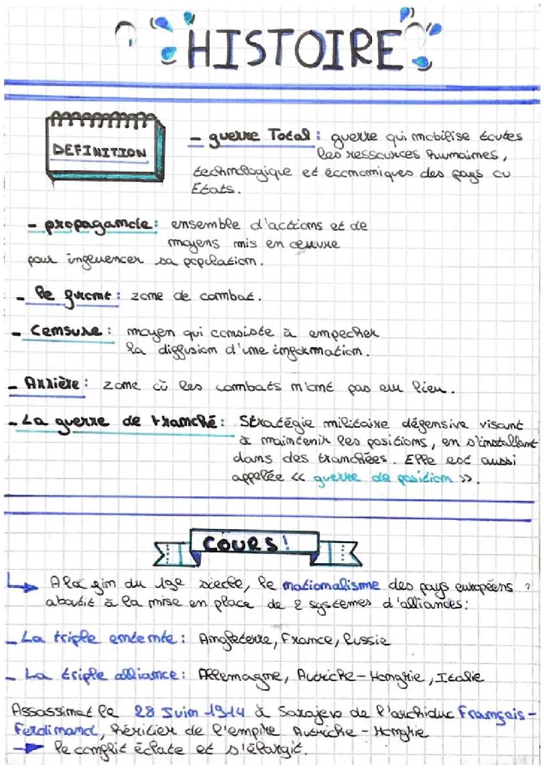 1er guerre mondiale -histoire-3e