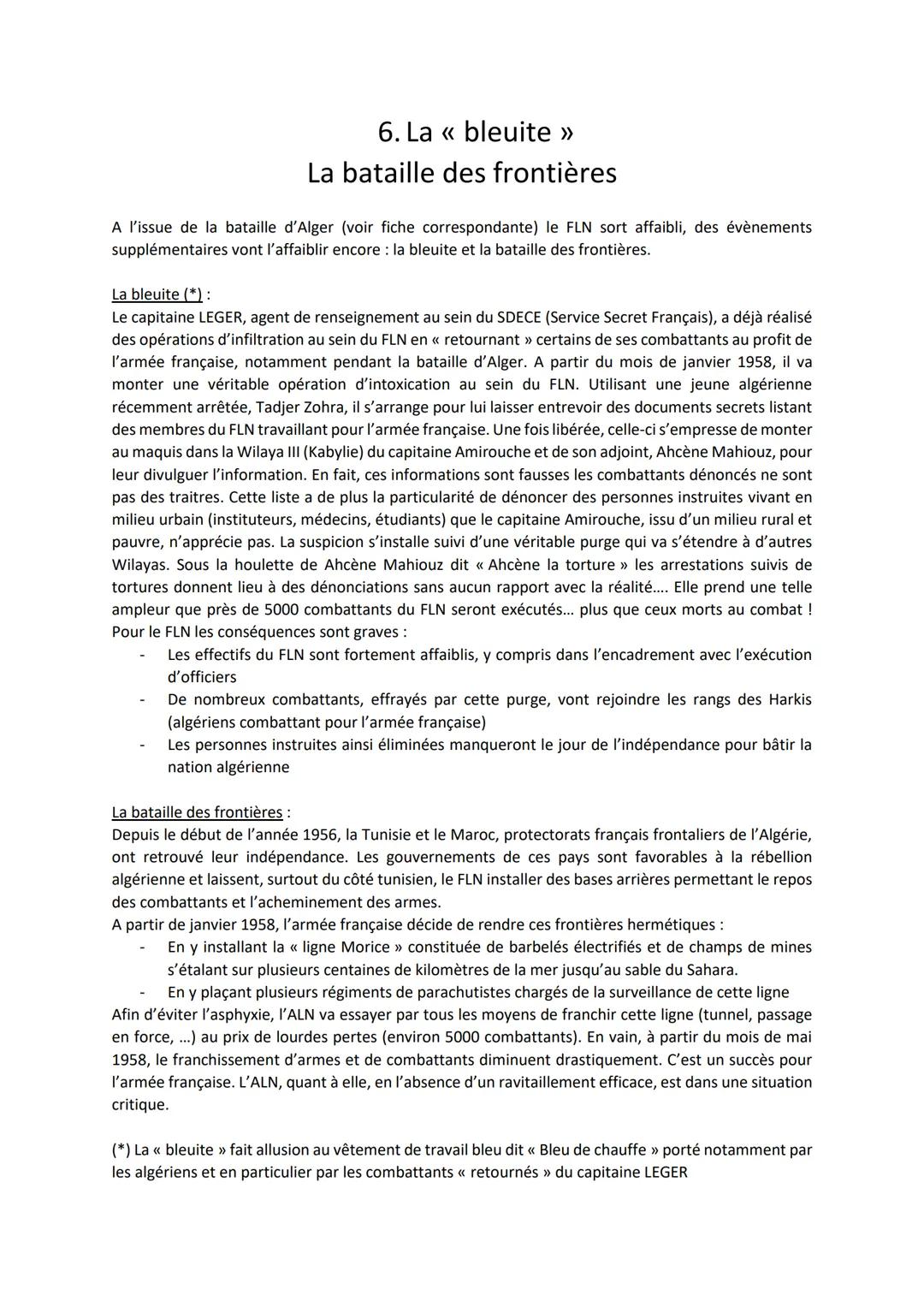 LA GUERRE D'ALGERIE
1ère partie
De la Toussaint Rouge (novembre 1954) au Putsch d'Alger (mai 1958)
1. Les causes de la guerre d'Algérie
2. L