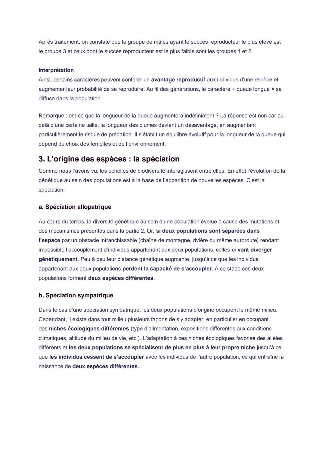# Théorie de l'évolution : origine
de la biodiversité
1. Les niveaux de biodiversité
a. La biodiversité génétique au sein d'une espèce
To