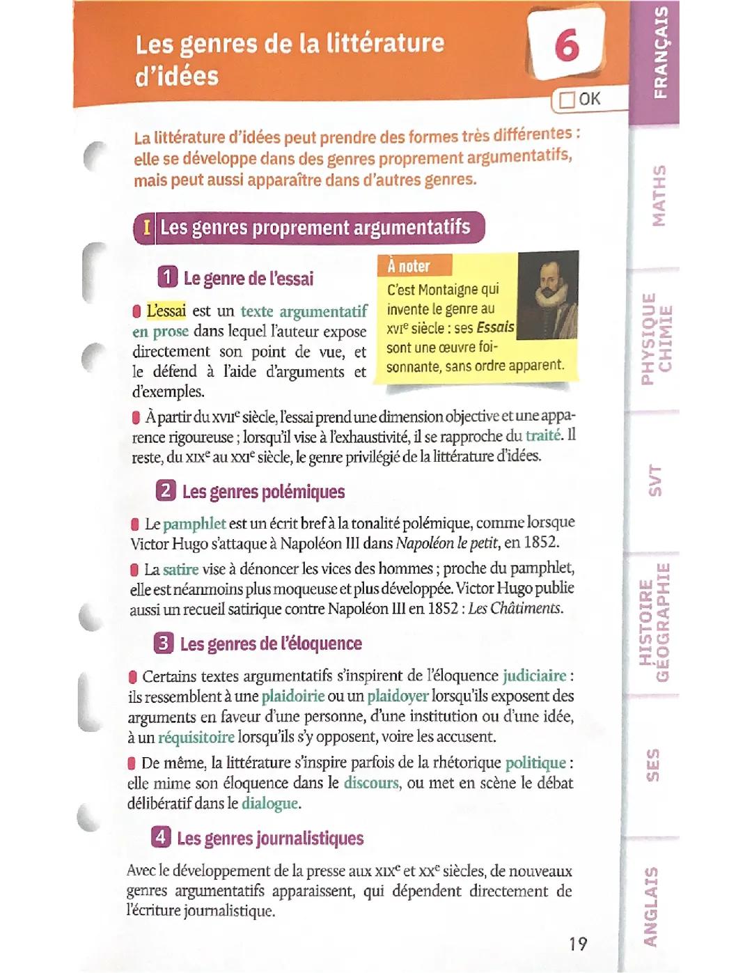 Les genres de la littérature d’idée
