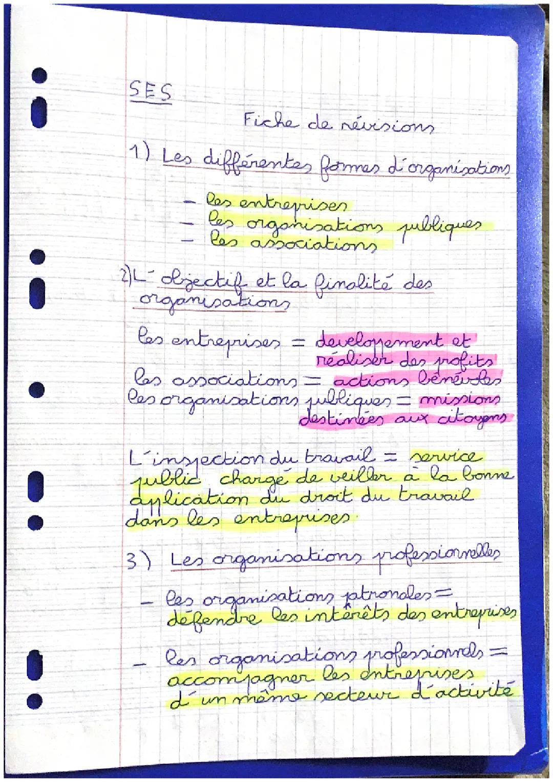 Les différentes formes d’organisations