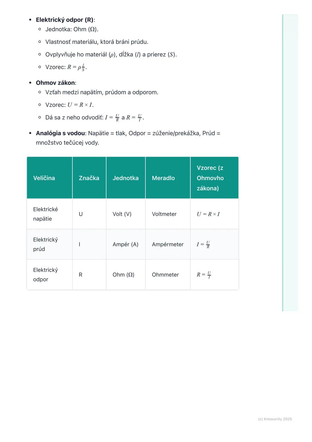 # Elektrické napätie a odpor
1. Prehľad a úvod
Ahoj! Dnes si zopakujeme veľmi dôležité veci z fyziky elektrické napätie a
odpor. Sú to zák