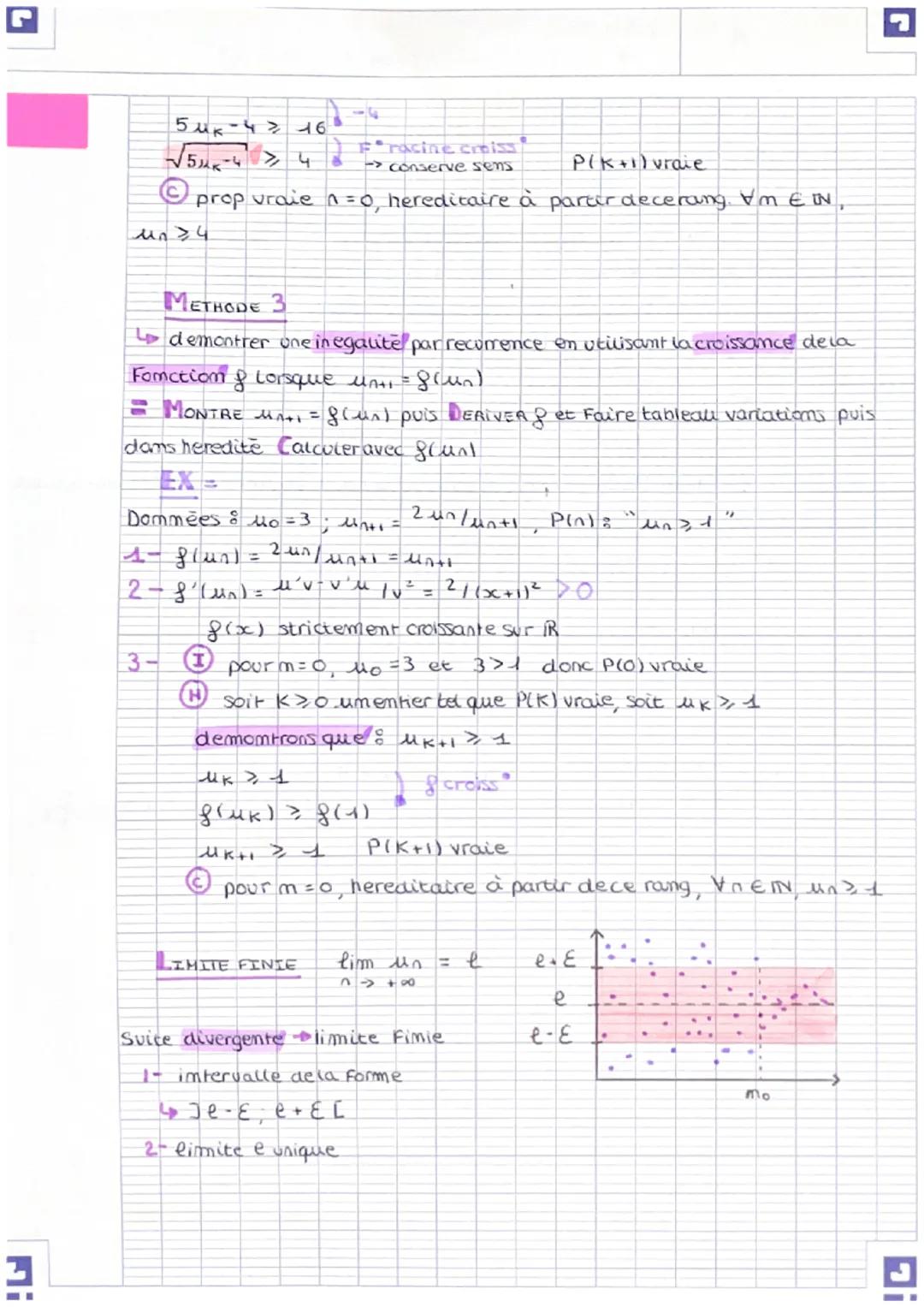 te exo
=rédaction
complète
à realiser
Di
partie
METHODE 1
4 demontrer une égalité par recurrence en partant de l'un des membres
de l'égalité