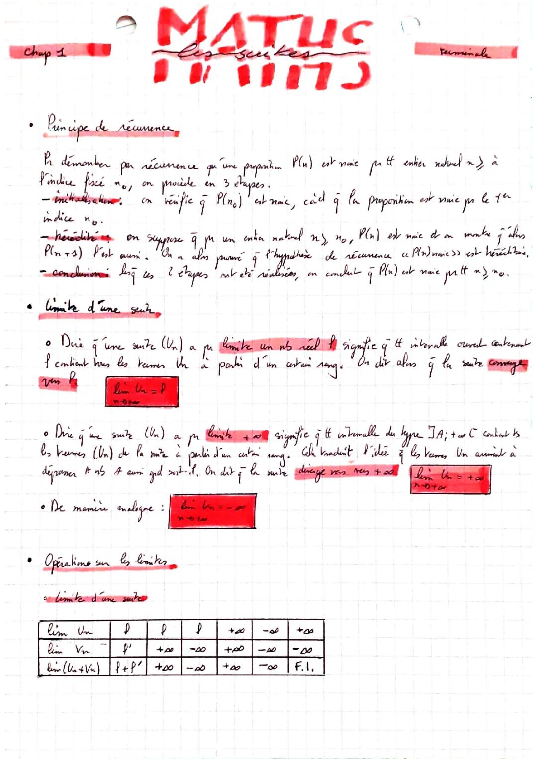 Suites Terminale Spé