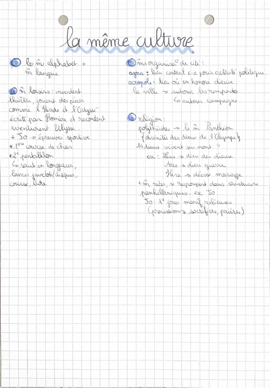 # histoires
Les Grecs
• une cité grecque: petit état indépendant, qui comprend une ville
principale et le territoire qui l'entowie. Elle p