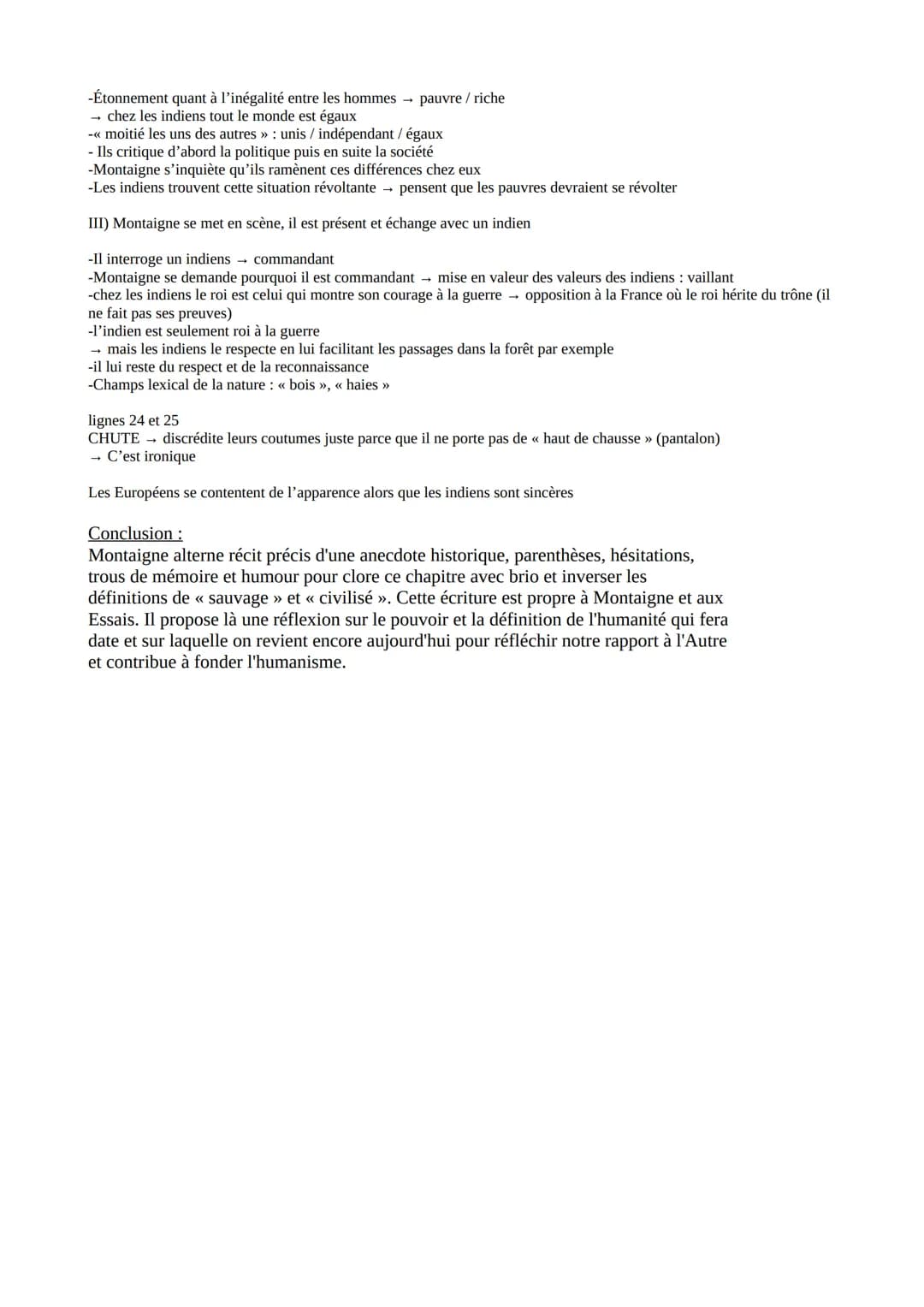 Introduction:
Explication linéaire << Des cannibales >> des Essais
Les Essais sont l'œuvre principale de Montaigne, auteur humaniste du XVI