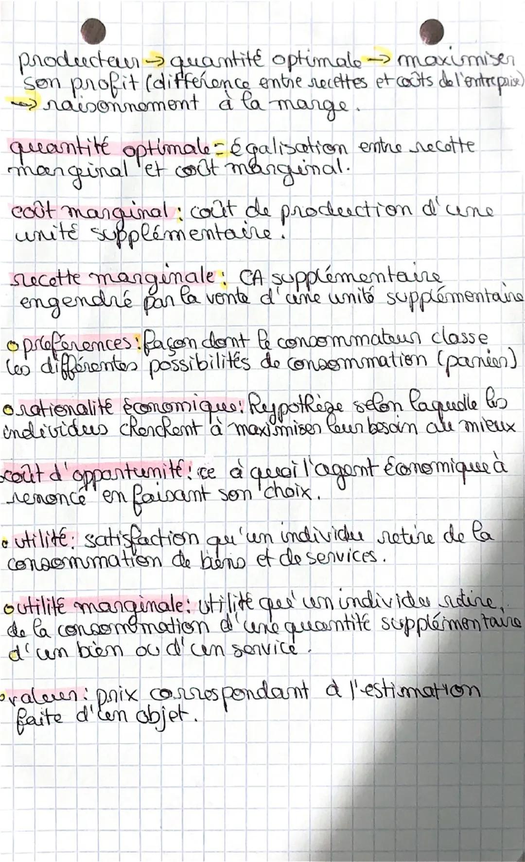 ECONOMIE
Les décisions du consommateur
et du productern
rareté des ressources - agents économiques
doivent faire des choix en fomition is de