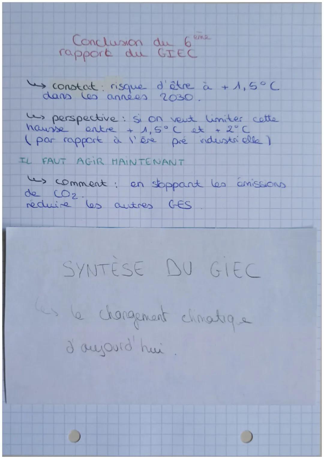 # le GIEC
C'est le Groupe Intergouvernemental
Expert pour le Climat.
les le constat
-+1,1°C depuis l'ère préindustrielle (1850)
- réchauf