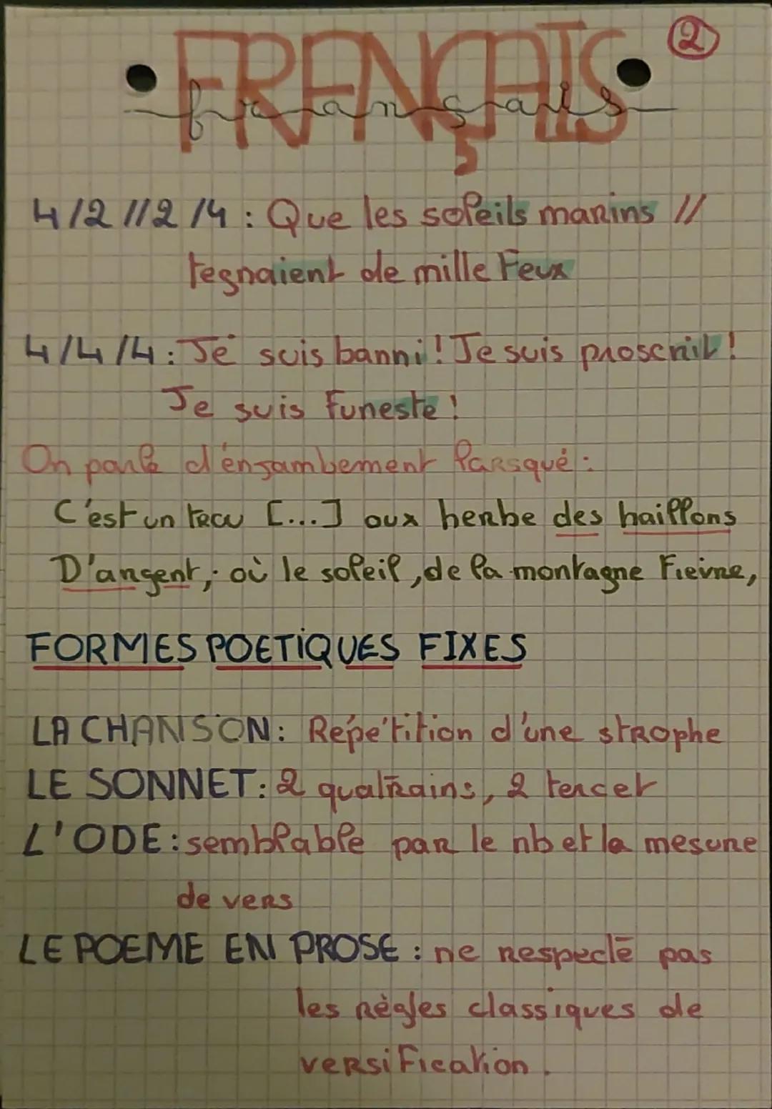 # •FRANÇAIS
STROPHE ET GROUPES DE VERS
DISTIQUE: shophe de 2 vers
TERCET: shophe de 3 vers
QUATRAIN: shophe de 4 vers
QUINTIL: strophe