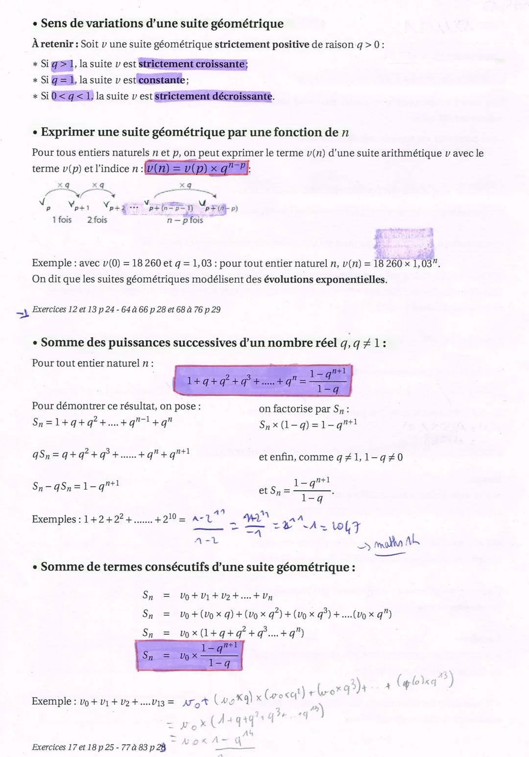 # suite numériques
Ce qu'il faut retenir:
• Définitions et vocabulaire
Une fonction u définie pour tout entier naturel n est appelée suit