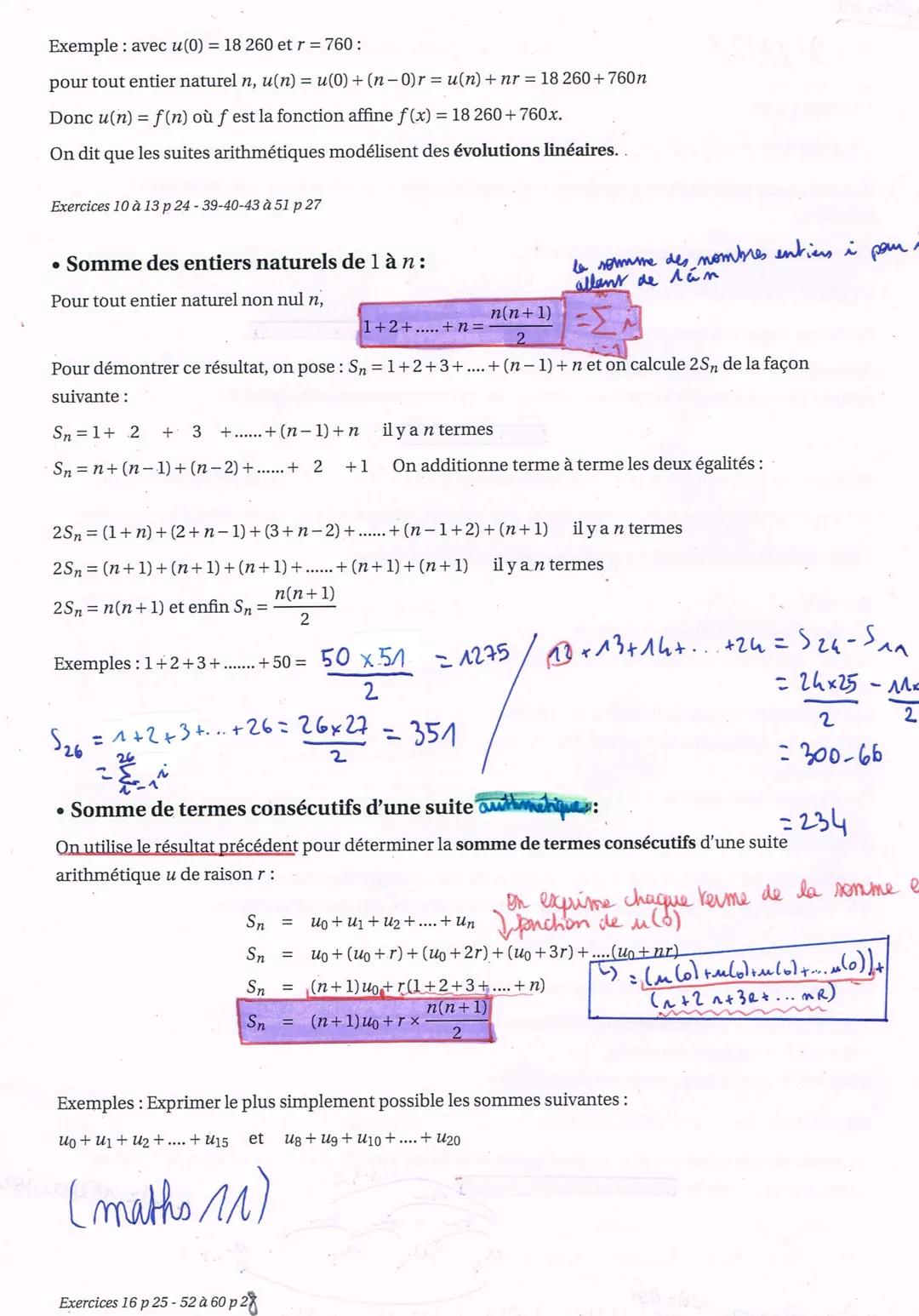 # suite numériques
Ce qu'il faut retenir:
• Définitions et vocabulaire
Une fonction u définie pour tout entier naturel n est appelée suit