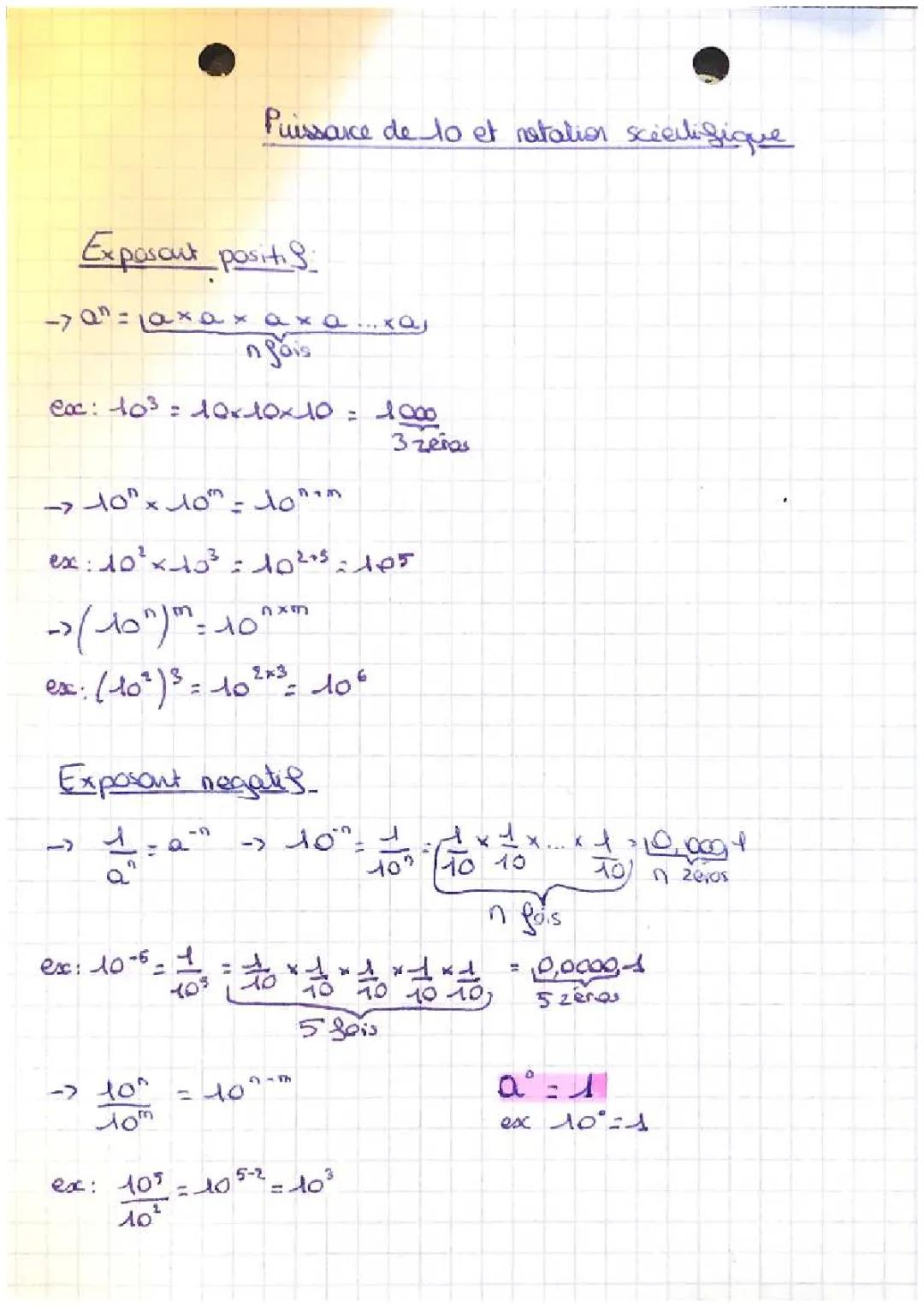 Puissance de 10 et notations scientifiques