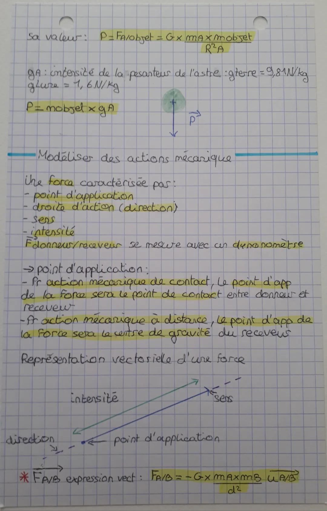 # MODELISER ACTION
# MECANIQUE SUR SYST
Principe des actions réciproques
2 syst en interaction exercent l'us sur l'autre des
forces oppos