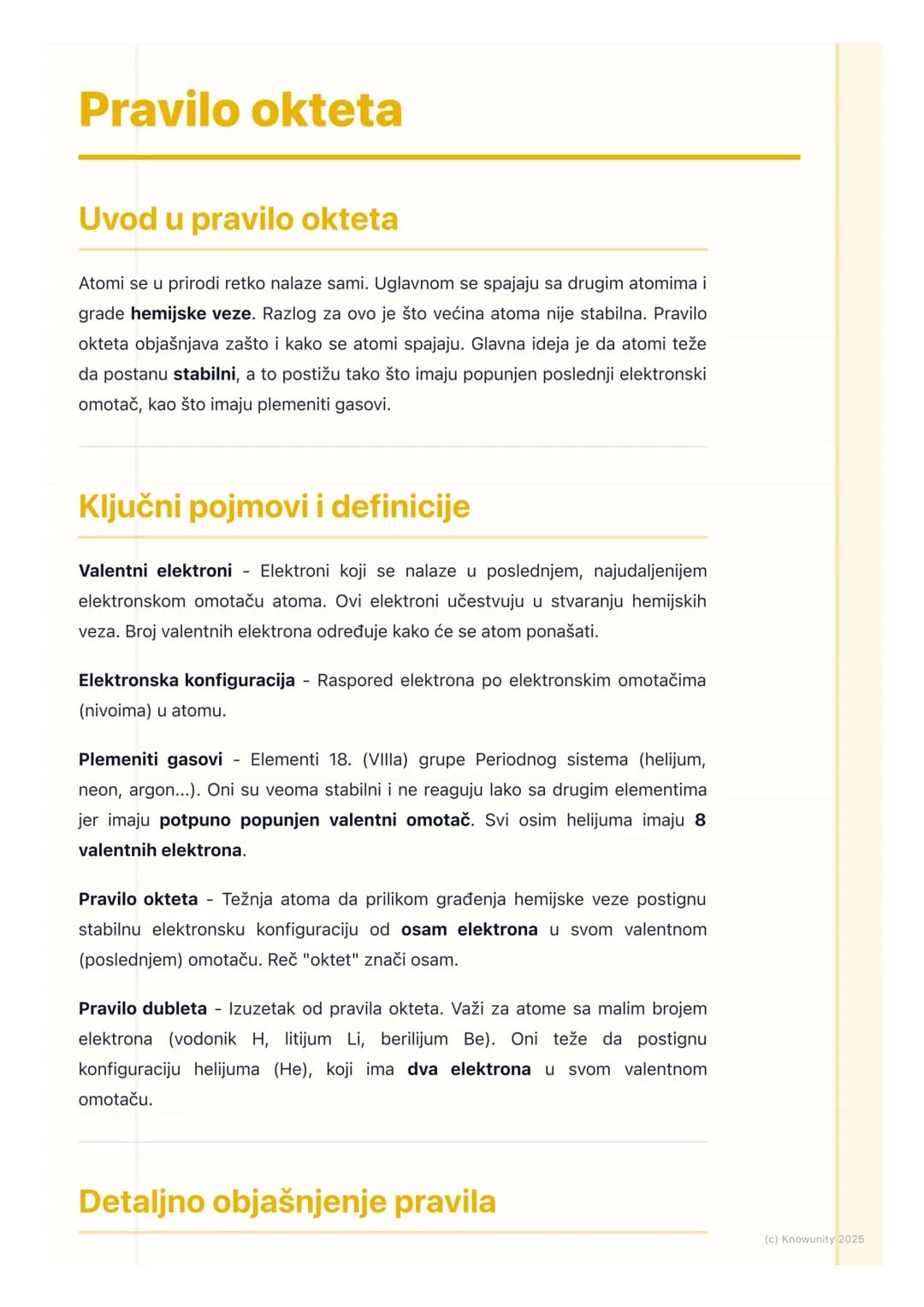 # Pravilo okteta
## Uvod u pravilo okteta
Atomi se u prirodi retko nalaze sami. Uglavnom se spajaju sa drugim atomima i
grade hemijske vez