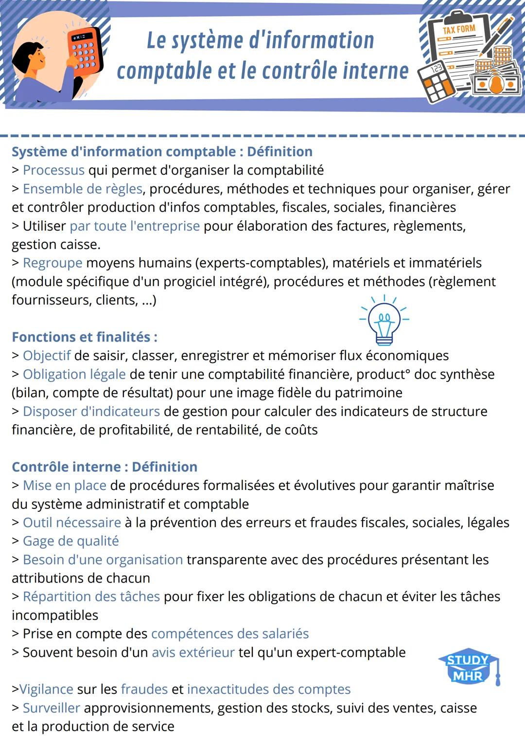 +X:
Le système d'information
comptable et le contrôle interne
TAX FORM
Système d'information comptable : Définition
> Processus qui permet d
