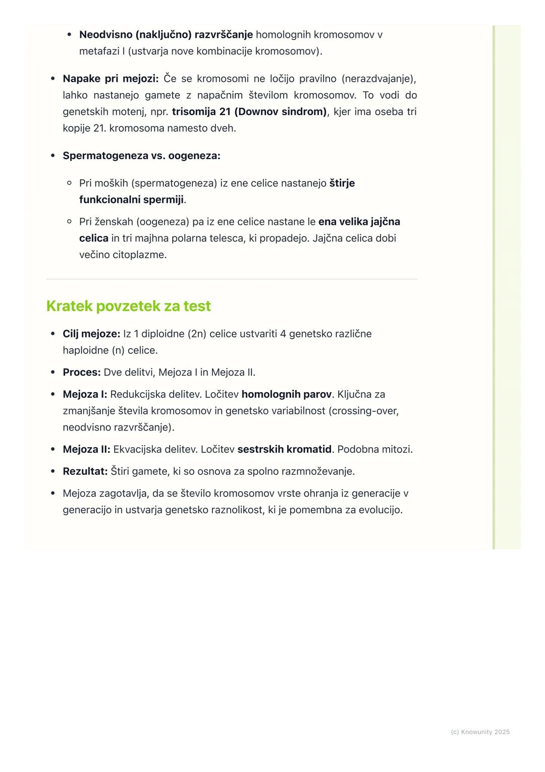 # Mejoza in nastanek spolnih
celic
Uvod v mejozo
Mejoza je poseben tip celične delitve, ki je ključen za spolno razmnoževanje.
Pri tem pro
