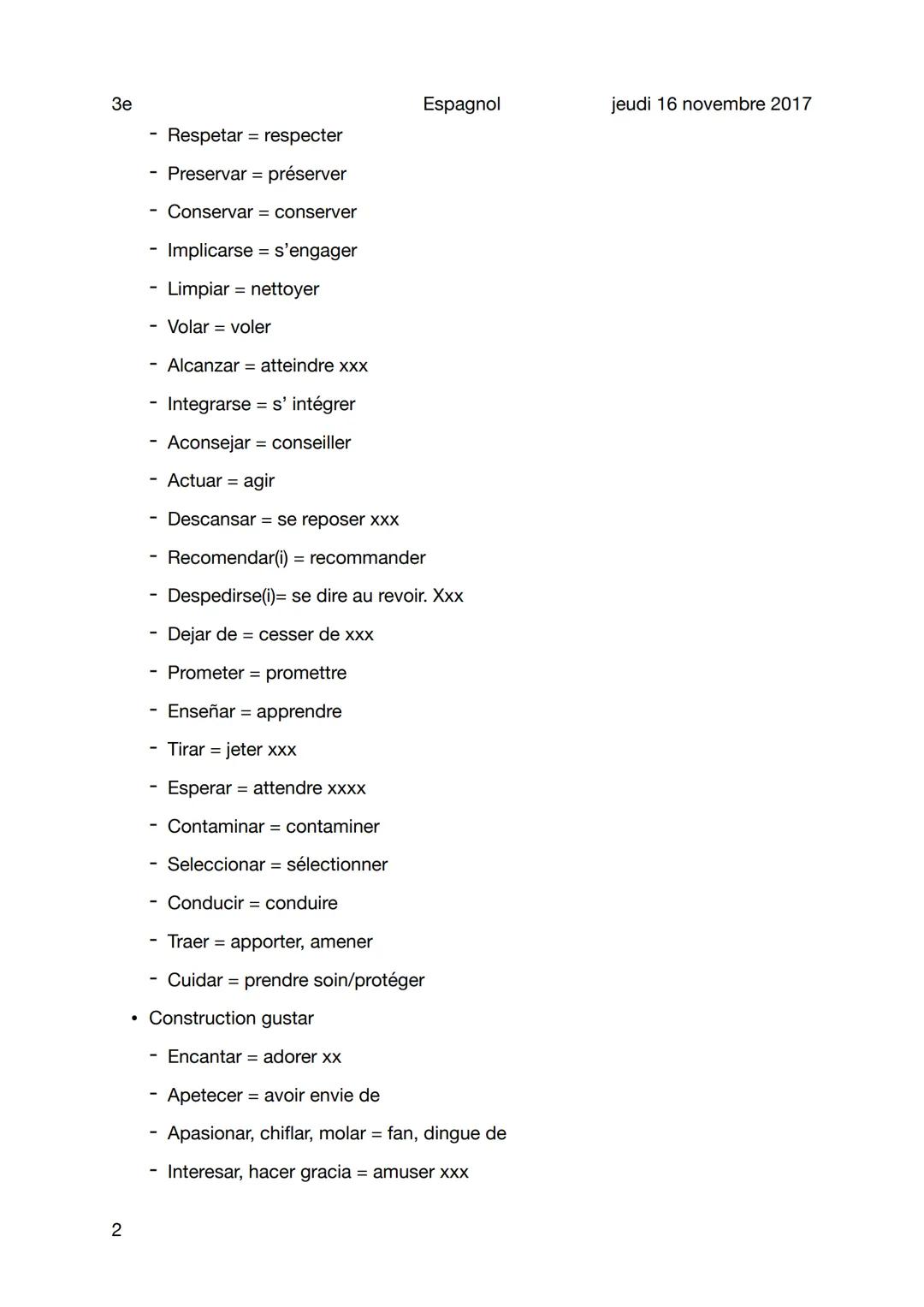 3e
Vocabulaire proyecta 2-3
Sujet
1
Verbes
• Construction normale
Pedir(i) = demander
Morir(ue) = mourir
Seguir(i) = suivre
- Sufrir souffri