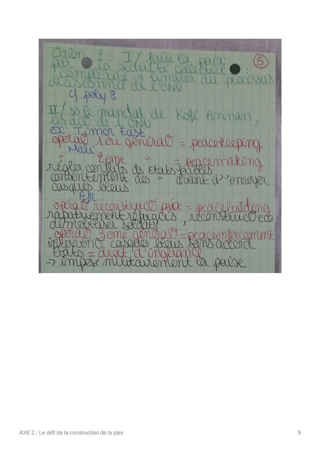 AXE 2 : Le défi de la
construction de la paix
AXE 2: Le défi de la construction de la paix
1 paix
thème 2 : axe 2
= absence de queRRe
ideal