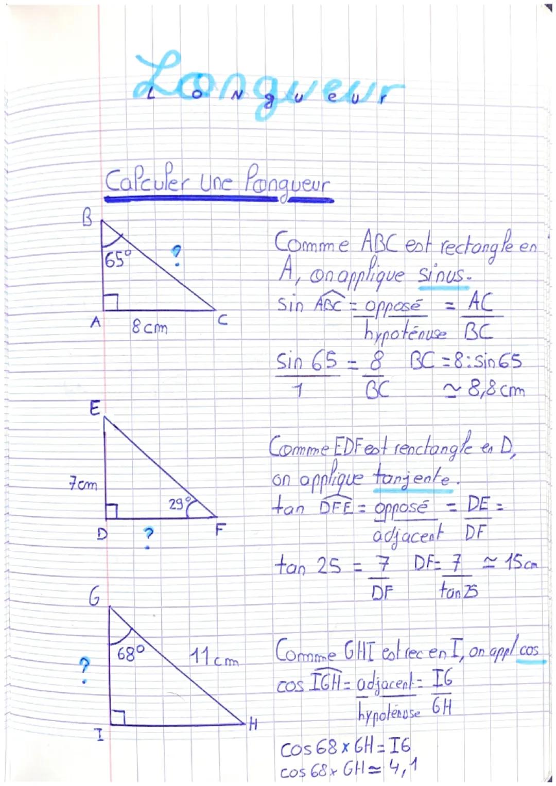 Trygonométrie
Opposé
A
hypotenuse
C
adjacent
B
COS = adjacent
arcos hypotenuse
Sin = opposé
arcsin hypotenuse
tan = Opposé
arctan adj