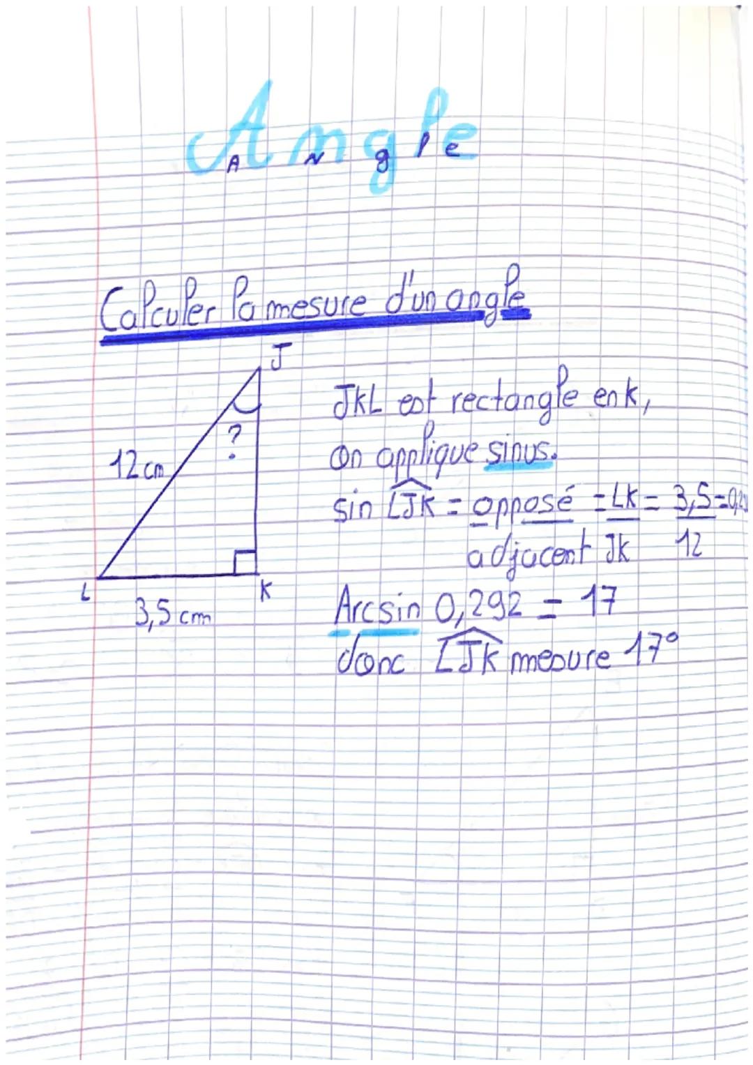 Trygonométrie
Opposé
A
hypotenuse
C
adjacent
B
COS = adjacent
arcos hypotenuse
Sin = opposé
arcsin hypotenuse
tan = Opposé
arctan adj