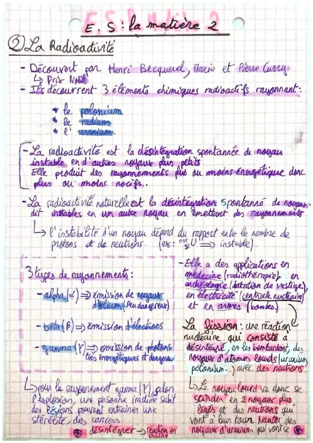 enseignement scientifique: la radioactivité
