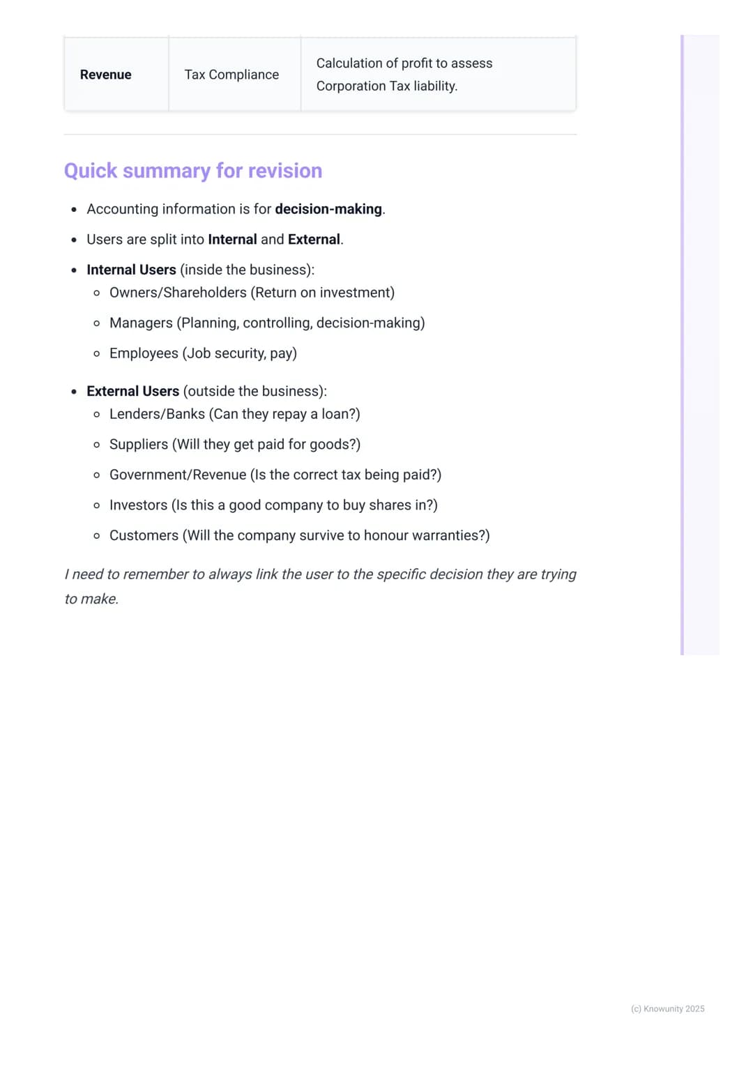 # Users of Accounting Information
Introduction to the users of accounting information
Accounting information isn't just for the business o