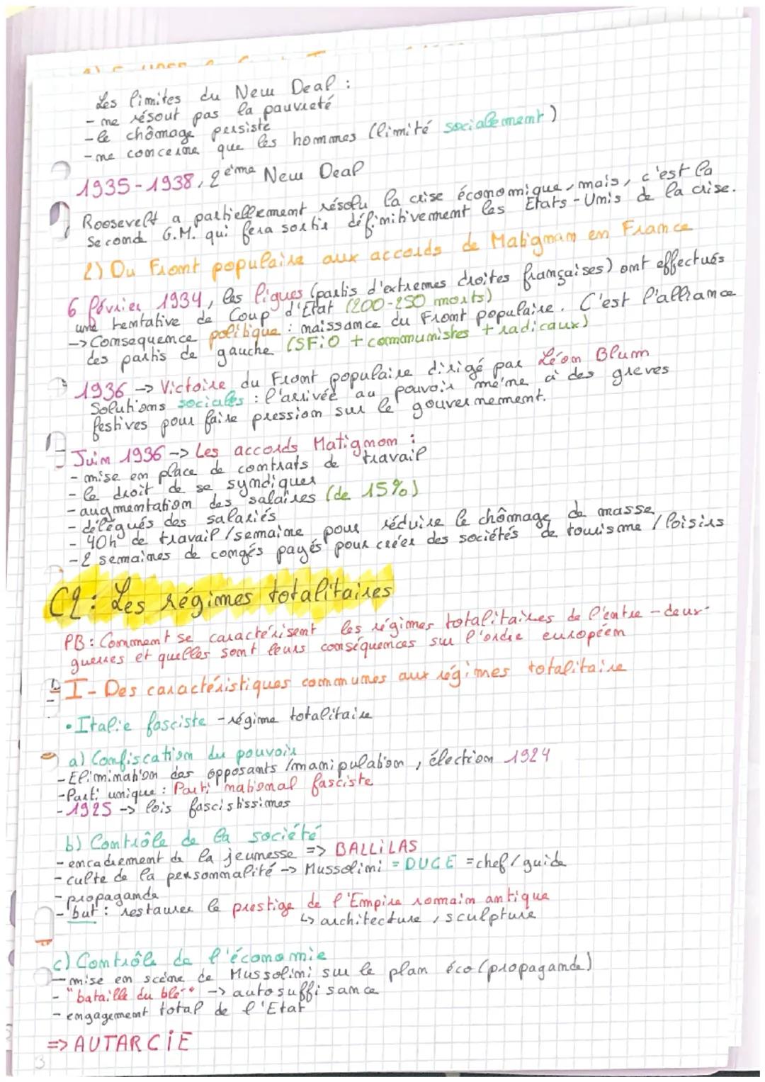 T1: Fragilités des démocraties, totalitarismes, et seconde.
guelle mondiale (1929-1945)
C1: L'impact de la crise de 1929 = déséquilibres
éco