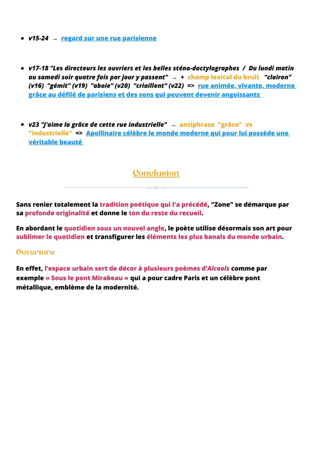 # Zone
Œuvre intégrale: Alcools de Guillaume Apollinaire, 1913
Intro
Phrase d'accroche:
Alcools $\rightarrow$ titre original $\rightarro