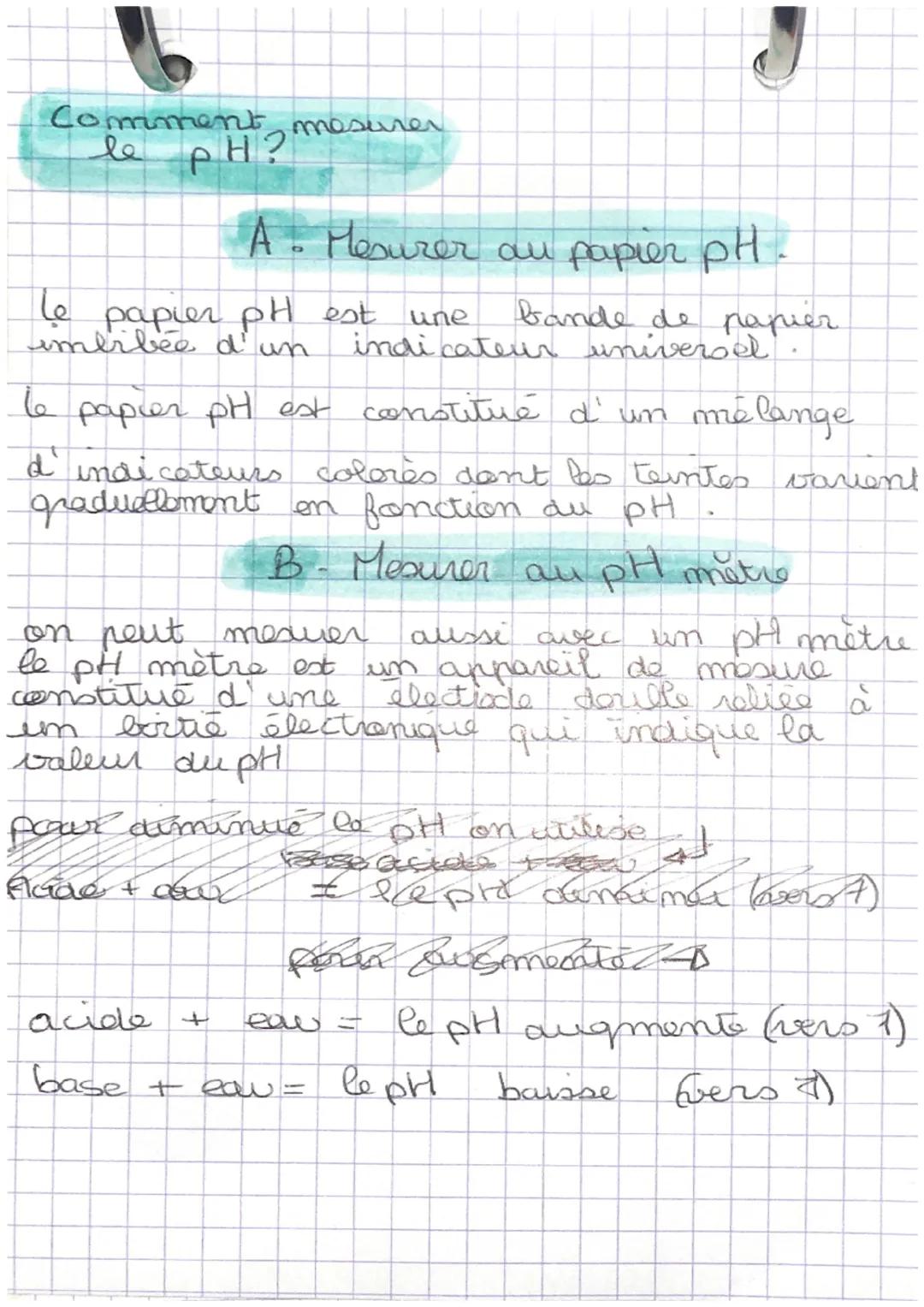 physique-chimie
le pH
le pH c'est quoi ?
•le potentiel hydrogène, mote PH
mesurer l'acidite ou
permet de:
la basicité d'une solution
• I
