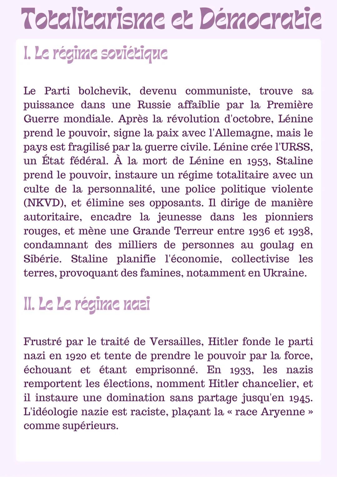 Totalitarisme et Démocratie