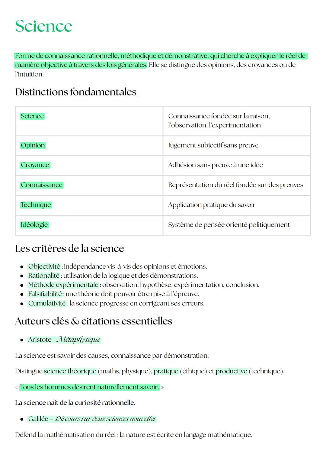 # Science
Forme de connaissance rationnelle, méthodique et démonstrative, qui cherche à expliquer le réel de manière objective à travers de