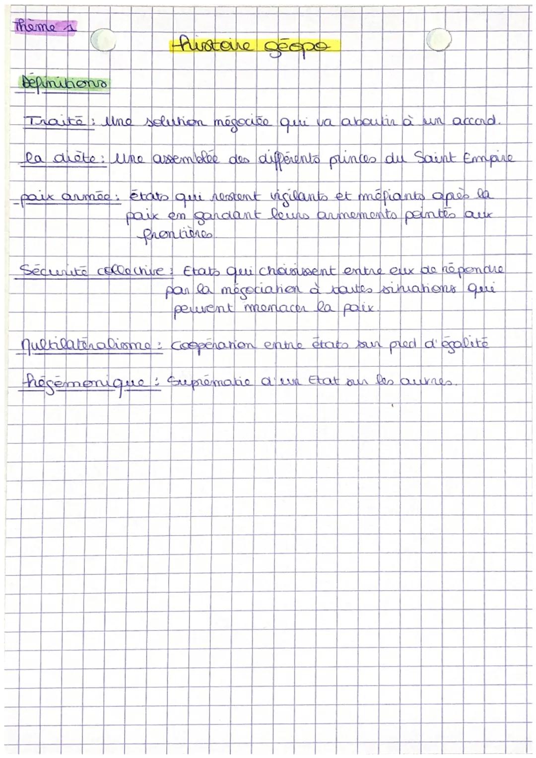 Theme A
histone geope
Definitions
Querre interétatique: marque un dépassement des frontières
ext Ethiopie face à l'Erythrée CAS38-2000)
quer