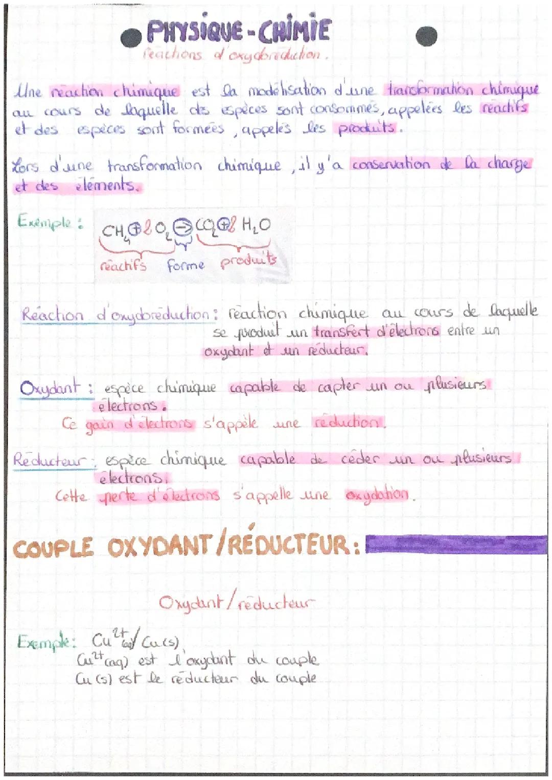 Réactions d’oxydoréduction