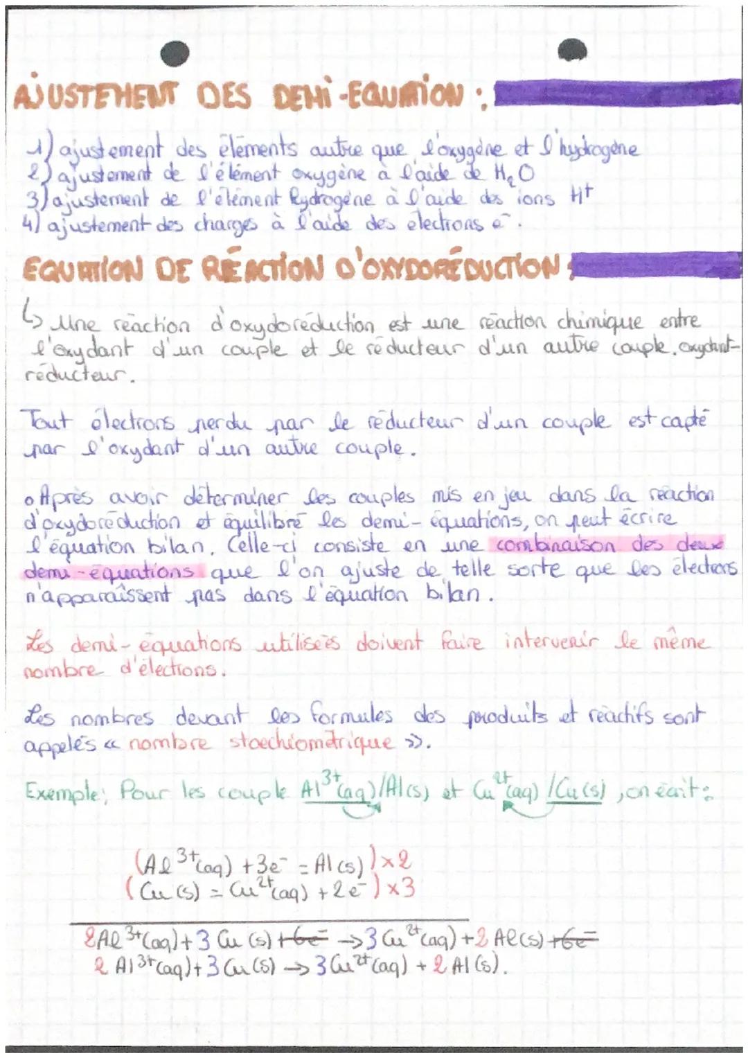 PHYSIQUE-CHIMIE
reactions d
exydoreduction.
Une reaction chimique est la modélisation d'une transformation chimique
au cours de laquelle des