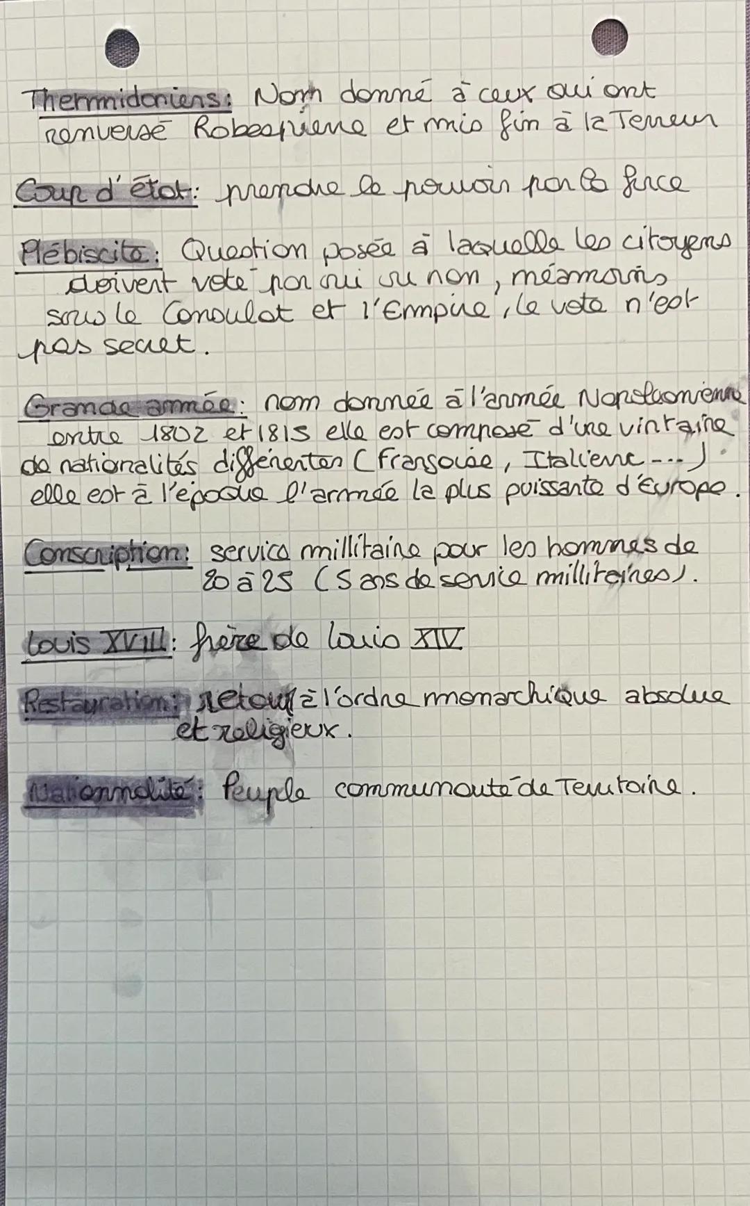 Histoire
Définitions
Theme 1: L' Europe bouleversée
por la Révolution française
Etat gémeraux: sous l'ancien régime, il s'agit de
L'Assemble