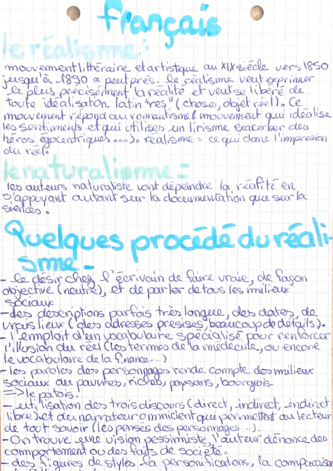 français
le réalisme:
mouvementlittéraire et artistique au XIX siècle vers 1850
jusqu'à 1890 a peutpres. Le realisme veut exprimer
le plus p