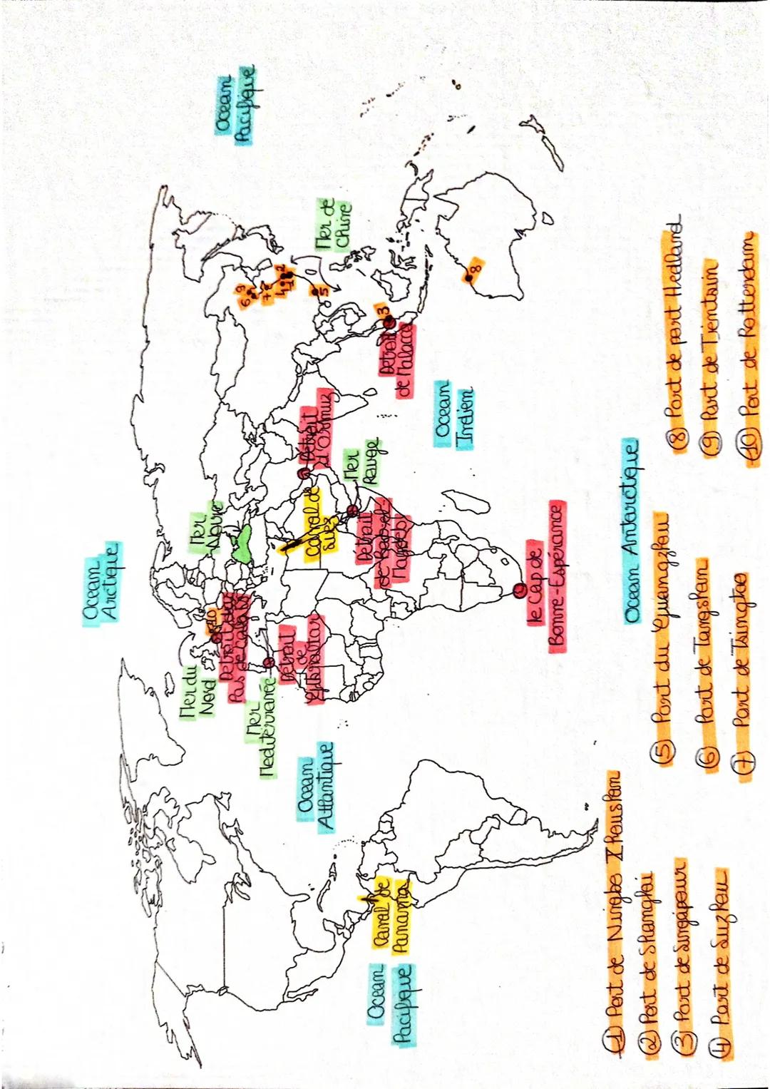 Oceam
Arctieve
Merdu
Nerd
Ter
Ocean Caural de
Pacifique Panama
Mer
Mediterranée
Oceam
Atlantique
① Port de Nuigbe Rousfam
Detroit
de