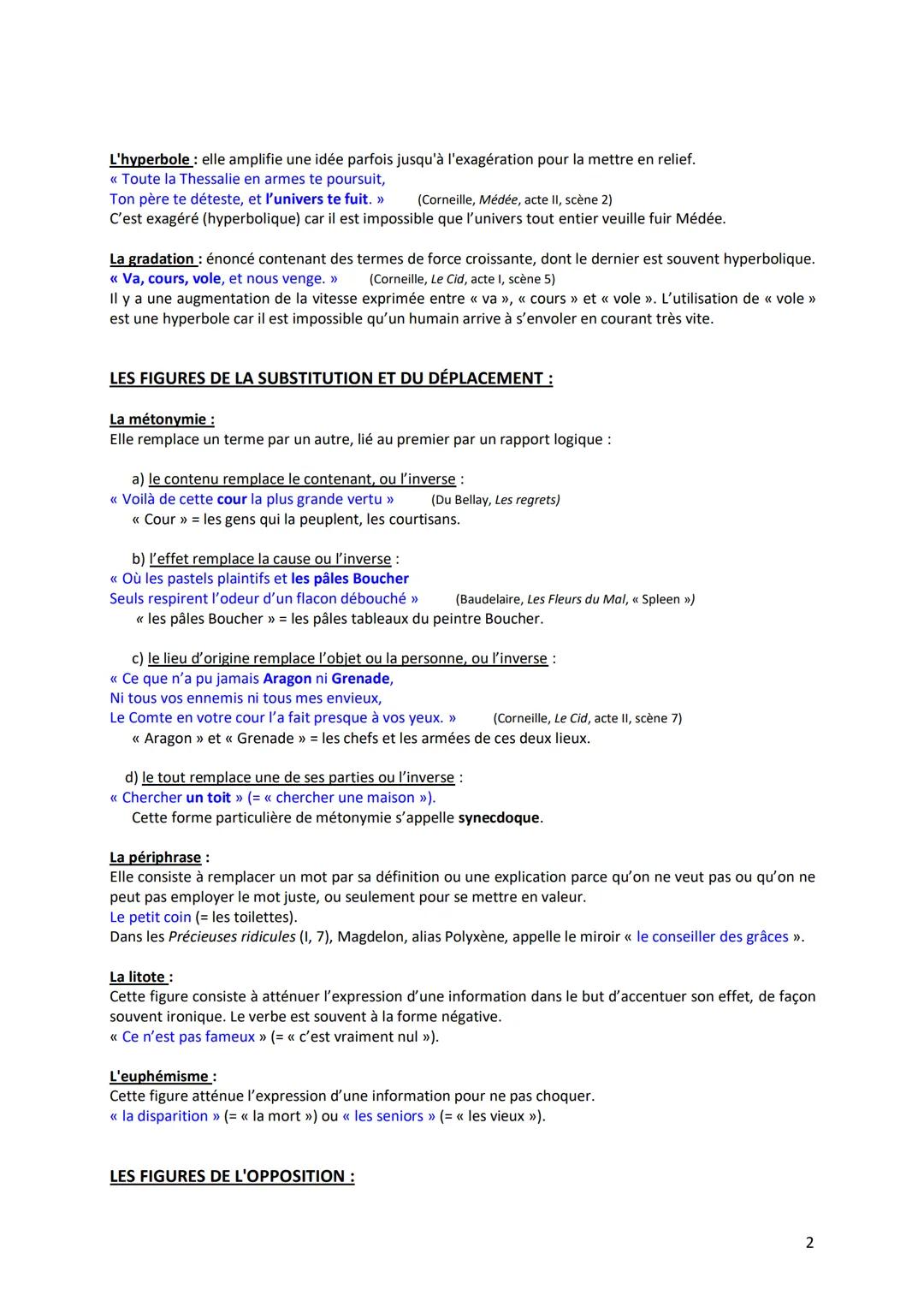 # FICHE METHODE : LES FIGURES DE STYLE
LES FIGURES DE L'ANALOGIE :
La comparaison :
Elle rapproche deux éléments comportant une caractéris
