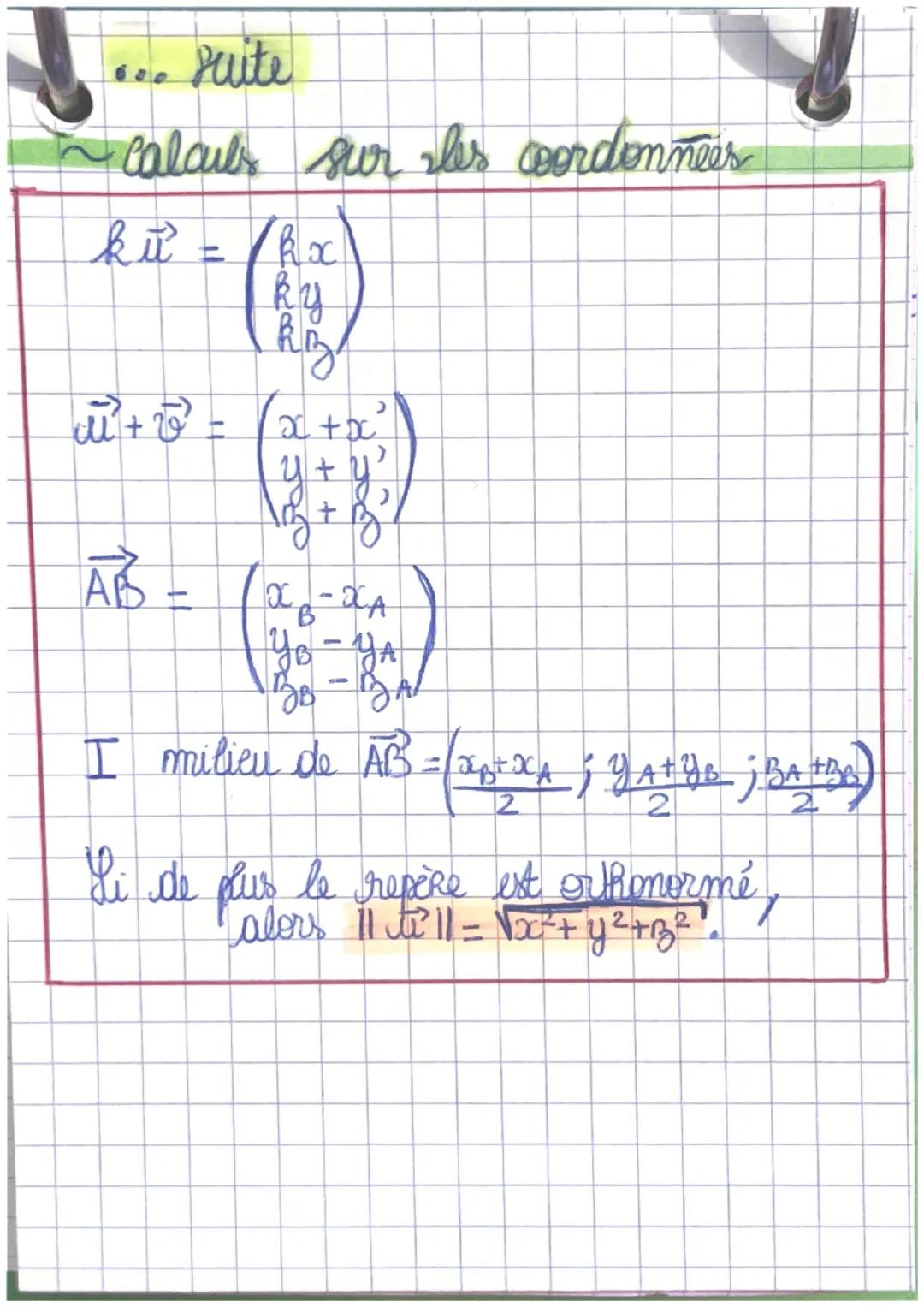 ~Maths~
Chap: Vecteurs, droites et plans de l'espace
Un vecteur de l'espace ext defini
direction de l'opace, un seus et ude verme
* OPERA