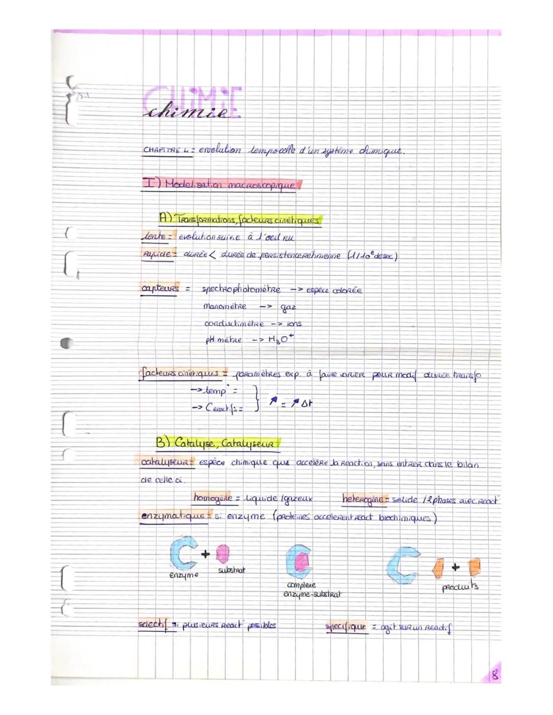 Évolution temporelle d’un système chimique