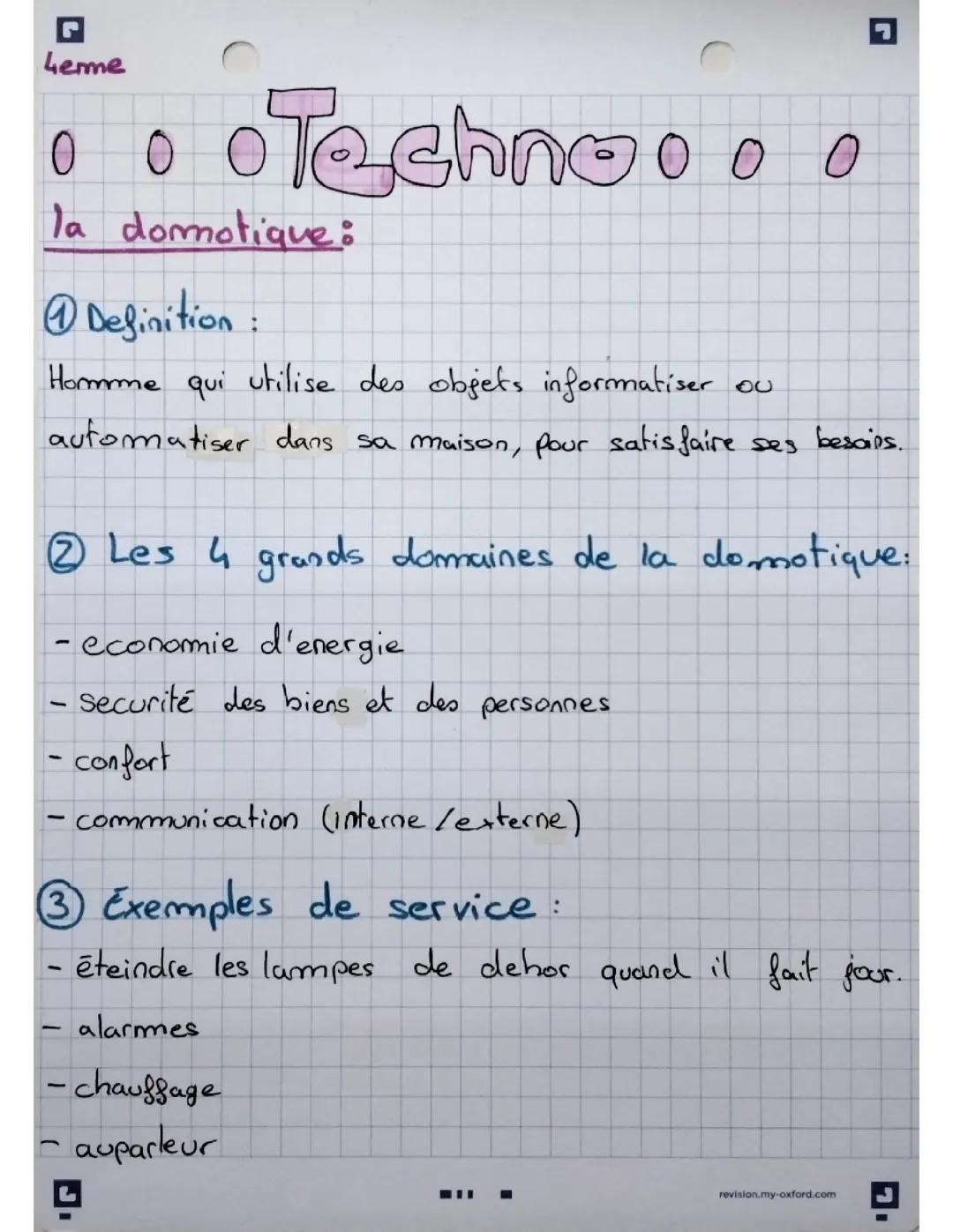 Domotique 4eme