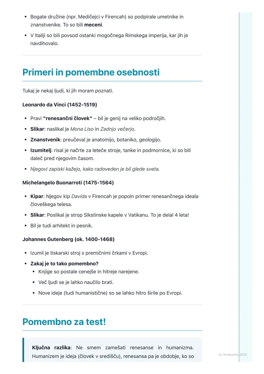 # Kaj sta renesansa in
humanizem
Uvod: nov pogled na svet
Po srednjem veku, ko je bila vera najpomembnejša, so ljudje začeli razmišljati
d