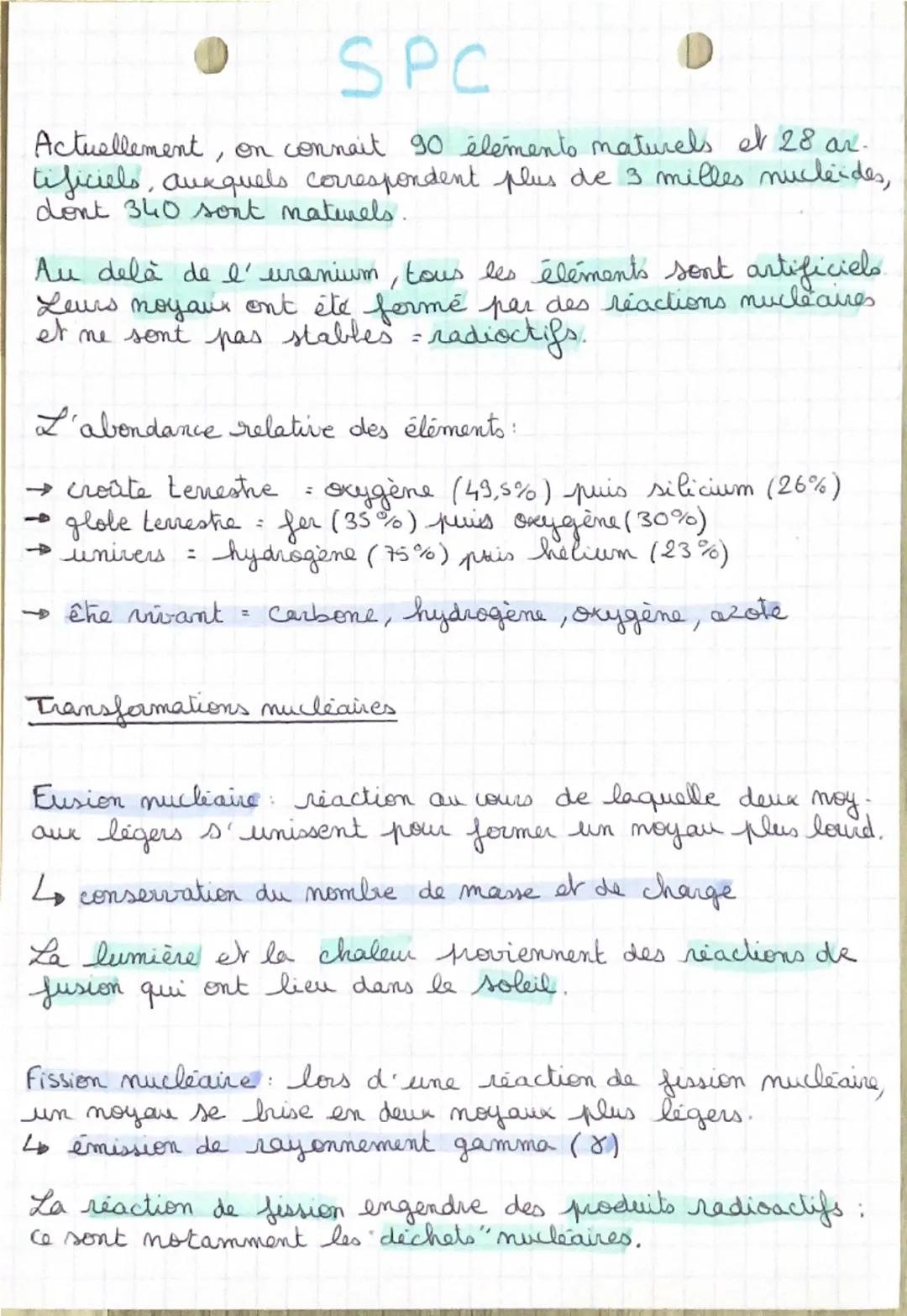 --- OCR Start ---
• SPC HO
Les éléments chimiques
Toute la matière de l'Univers est constituée de particules
oppelés "atomes".
L' atome est
